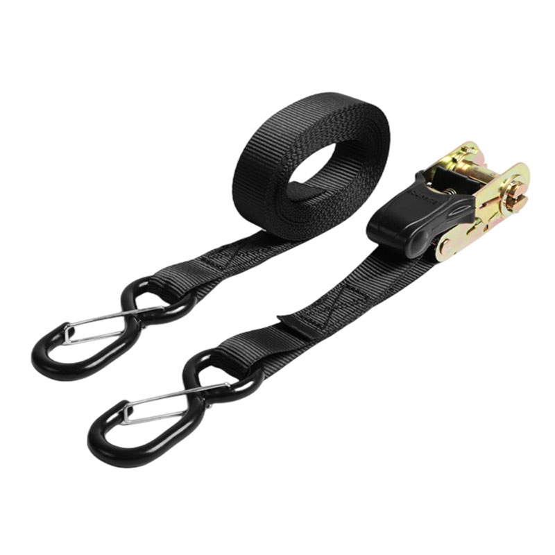 black 1 inch ratchet straps with s hook
