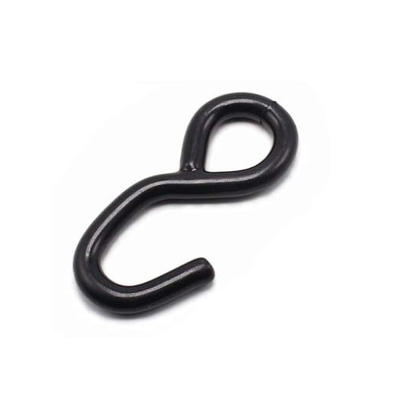 25mm x 1500kgs black rubber coated S hook