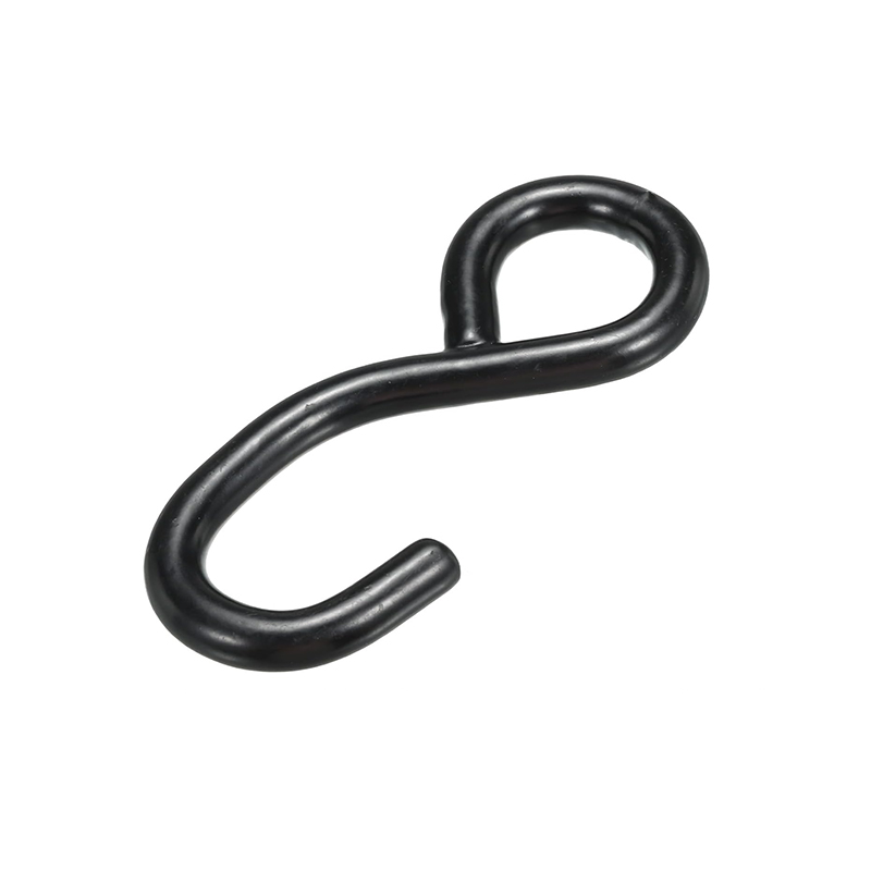 25mm x 800kgs black rubber coated S hook