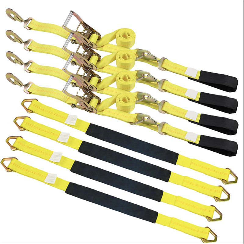 4 pack tire ratchet straps set