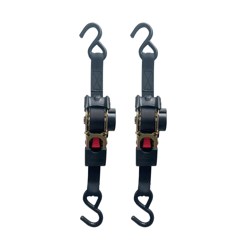 1” x 6' x 1500 LBS Retractable Ratchet Straps with S Hook